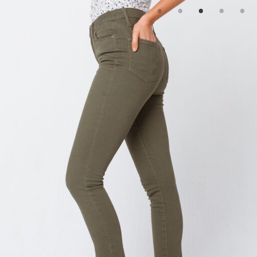 Jessica Simpson Olive Green Khaki Super Stretchy Skinny Ankle Jeans - Picture 4 of 9
